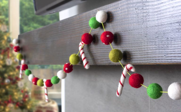 christmas felt ball garland