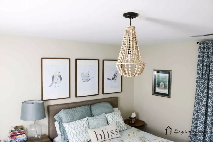 diy chandelier using wood beads