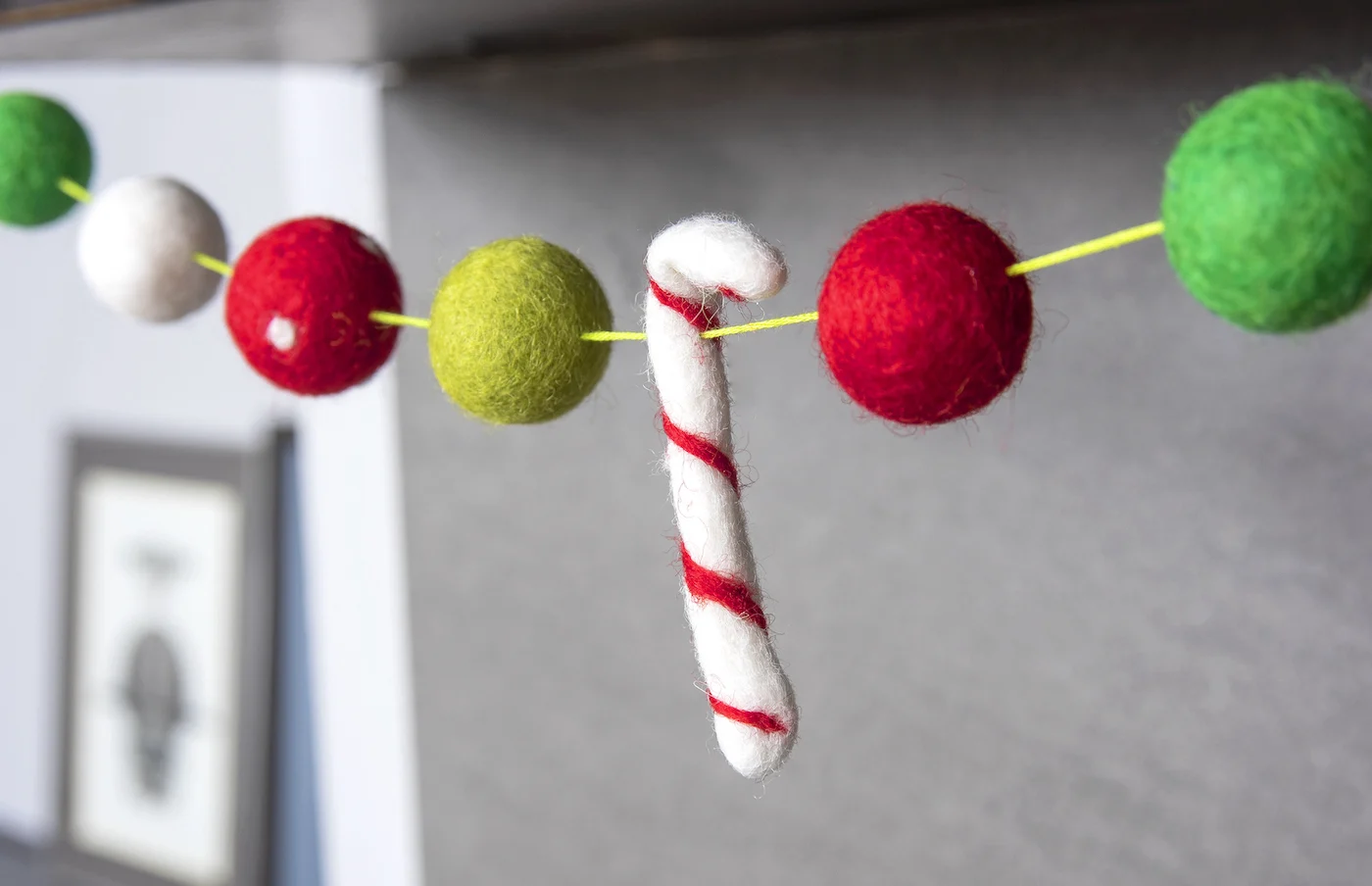 DIY Christmas Garland from Wool Felt Balls - On Sutton Place