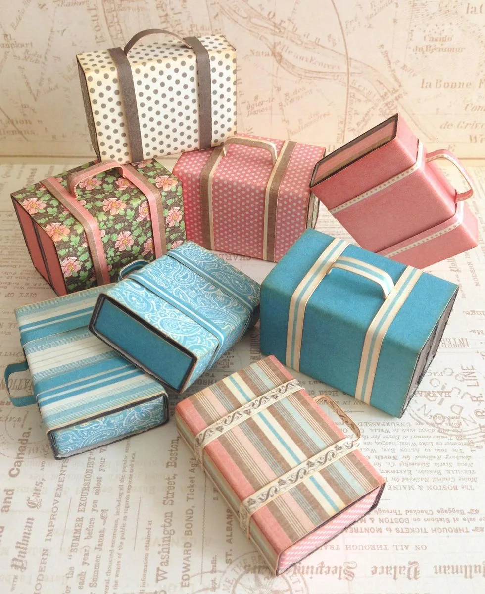 how to make mini suitcases from matchboxes