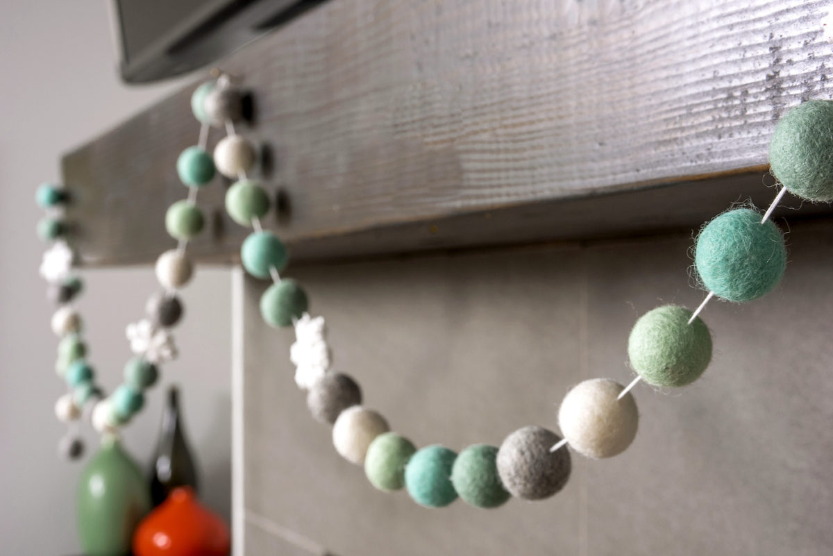 Make a Winter Felt Ball Garland in Minutes - DIY Candy