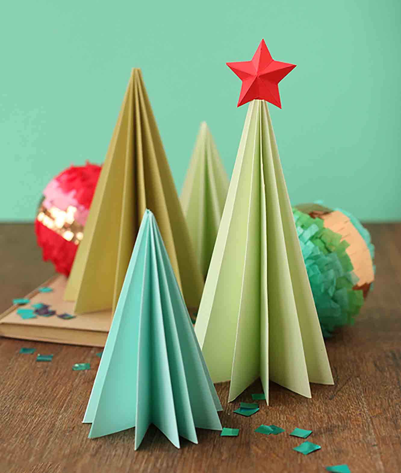 Accordion Fold Paper Trees