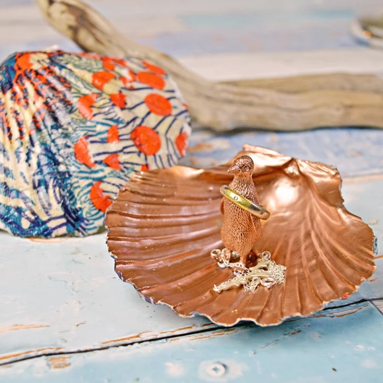 DIY scallop shell trinket ring dishes