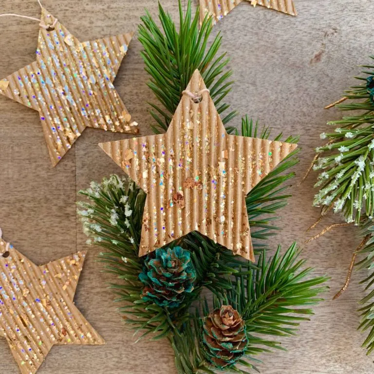 Glitter Cardboard Star Ornaments