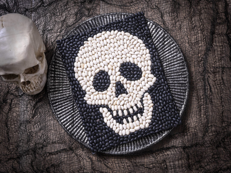 Halloween bean art