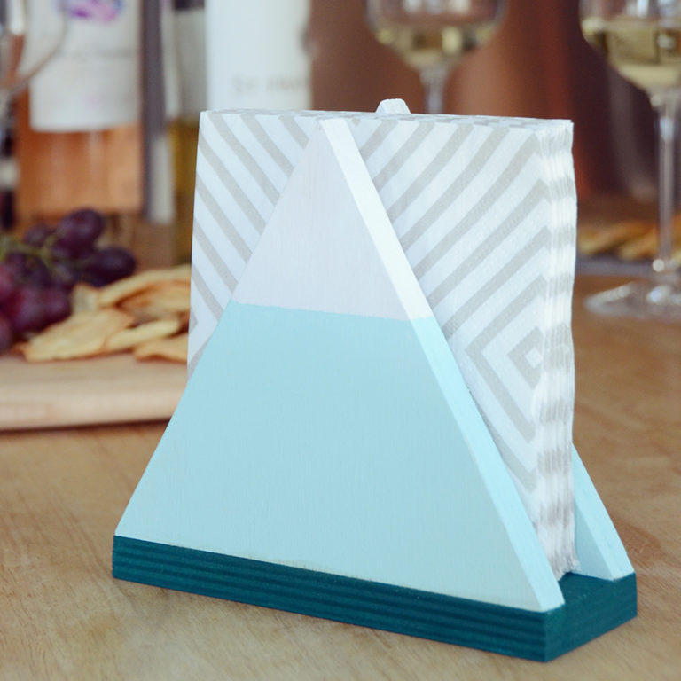 snowy mountain motif napkin holder