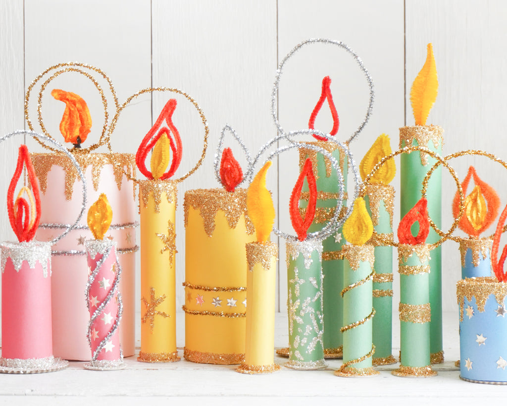 Retro Paper Christmas Candles