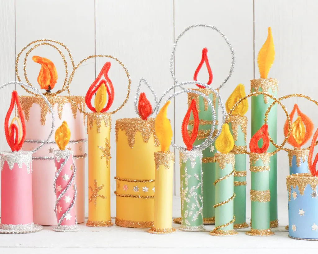 Retro Paper Christmas Candles