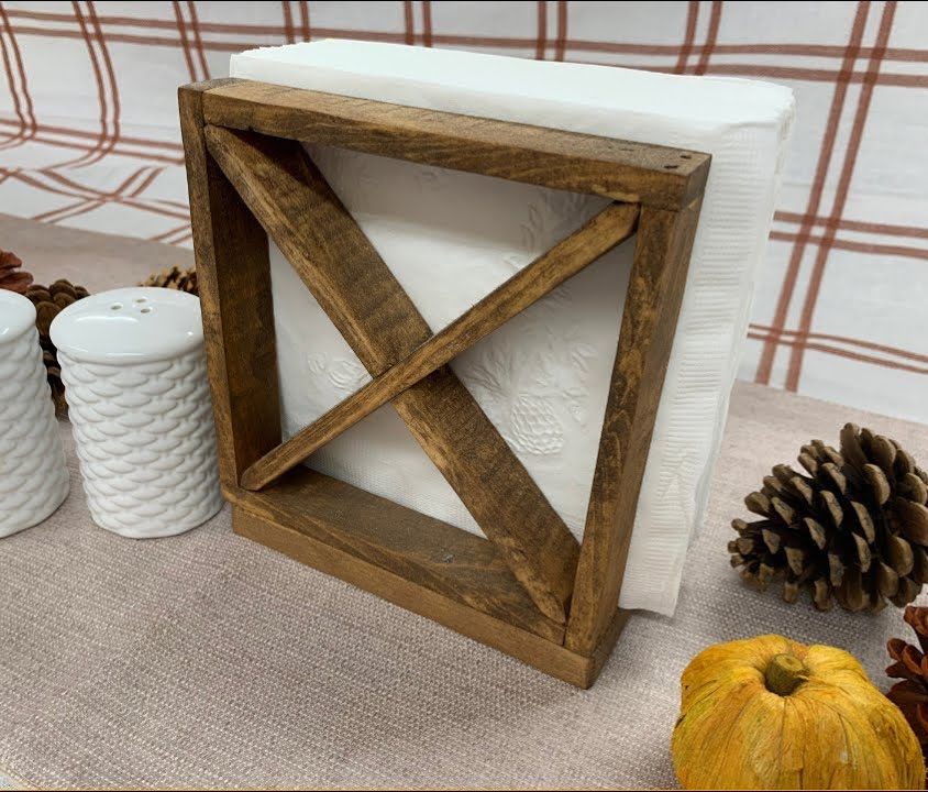 Target inspired wood X napkin holder