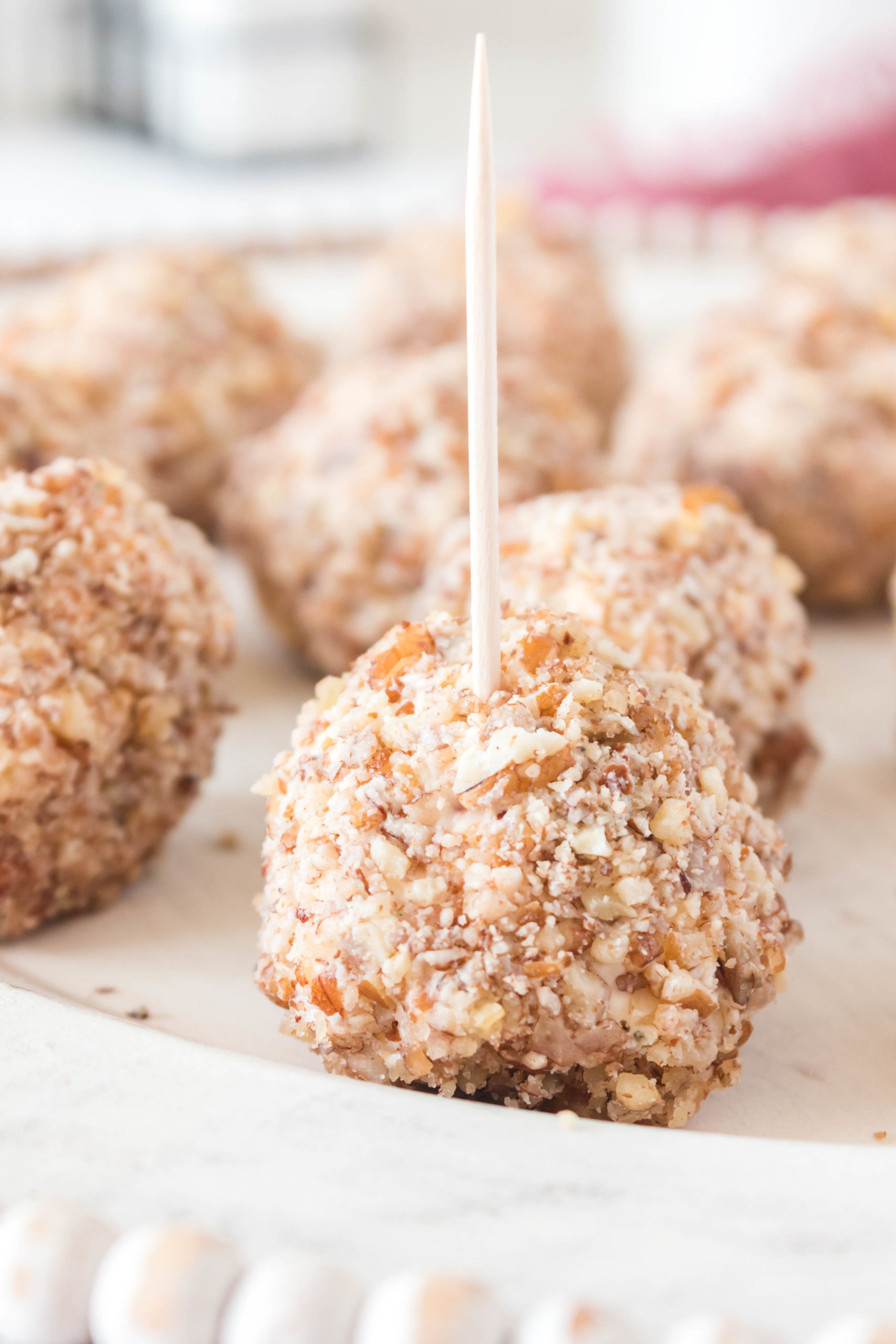 mini bacon cheese balls coated in pecans