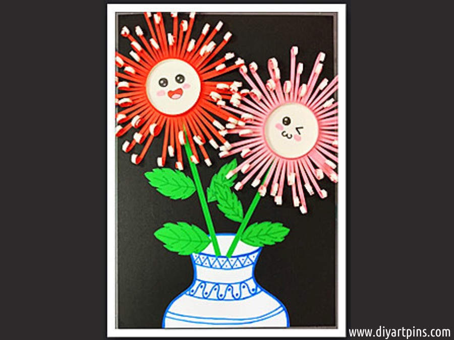 paper cup chrysanthemum painting