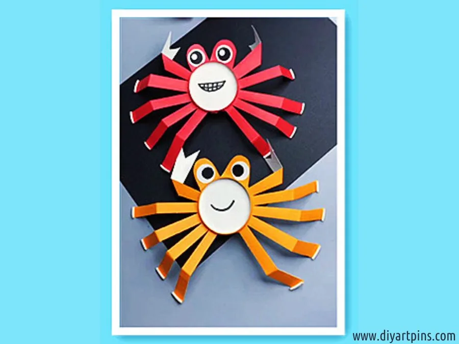 paper cup crab craft for kids