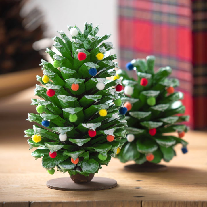 Pine Cone Christmas Trees for Kids - DIY Candy