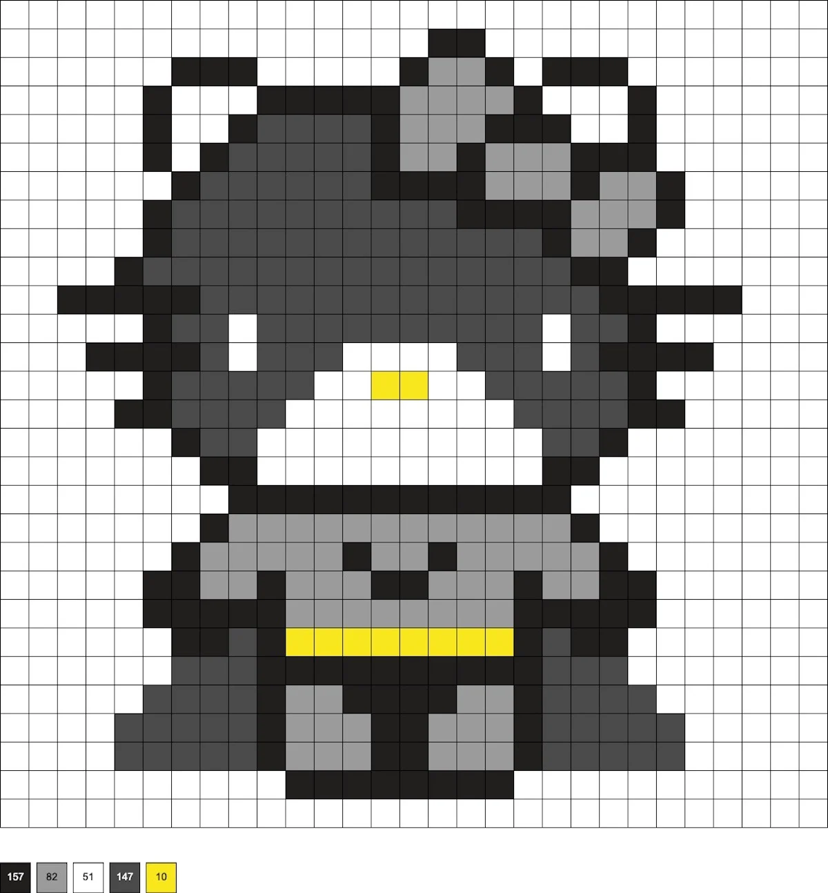 Batman Hello Kitty perler pattern
