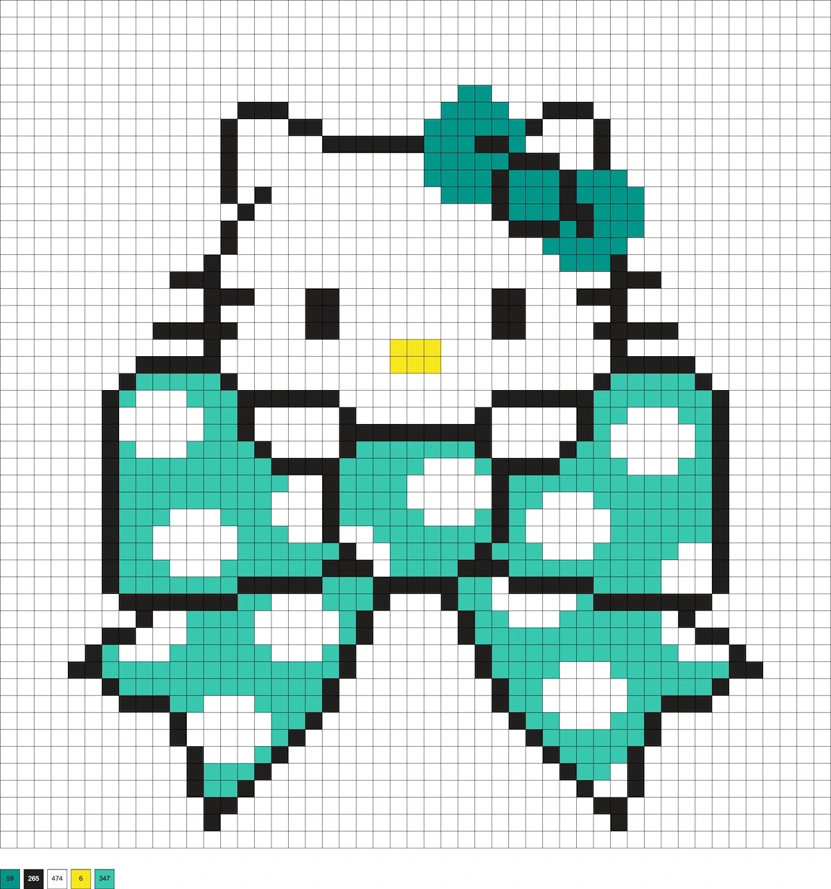 Bow Hello Kitty perler bead pattern
