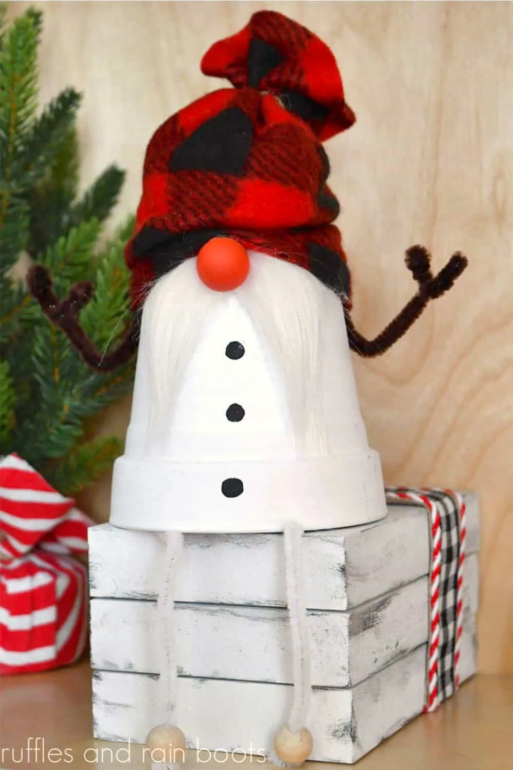 Clay Pot Snowman Gnome