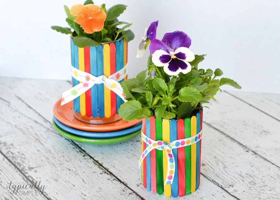 Craft Stick Flower Pots