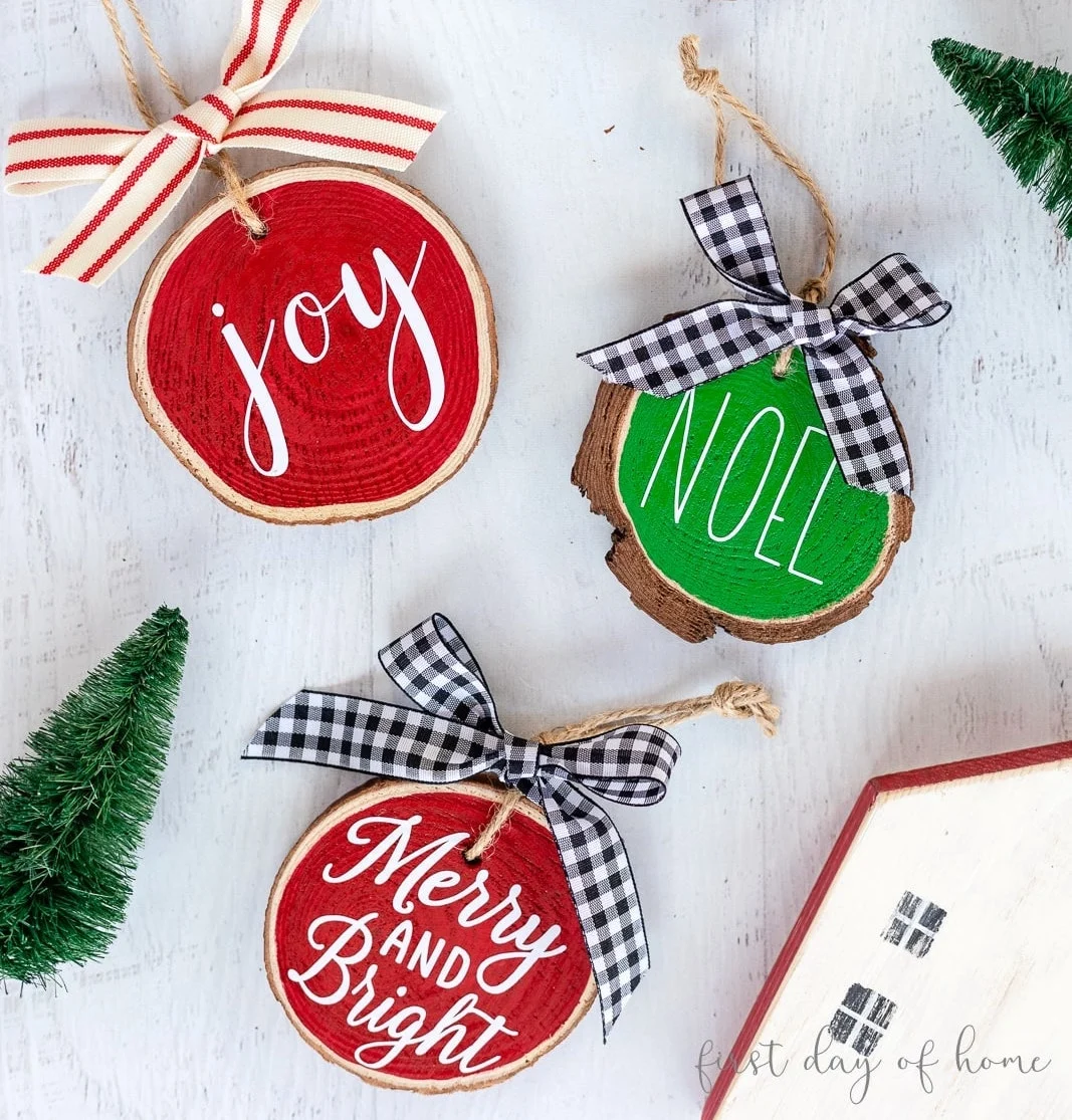 Cricut Wood Ornaments