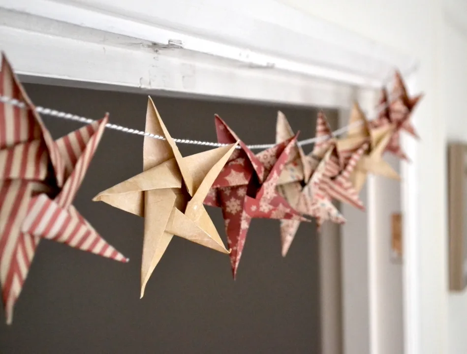 DIY Origami Star Garland