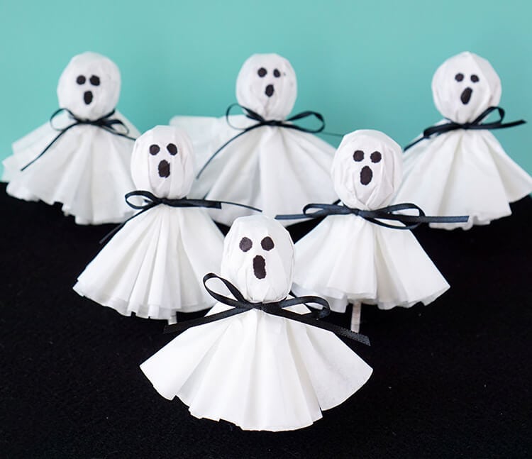 easy halloween coffee filter ghost pops