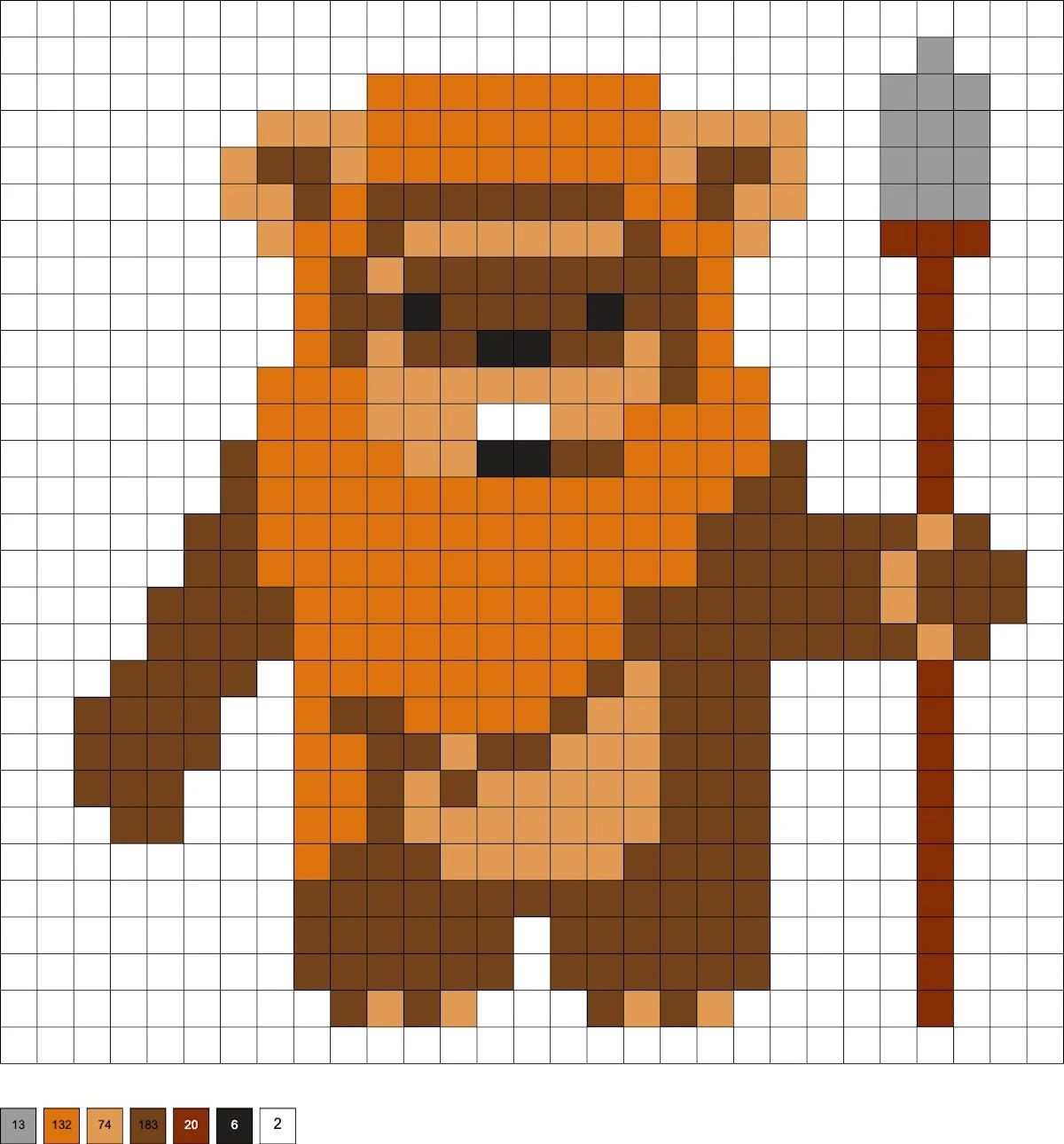 Ewok perler bead pattern