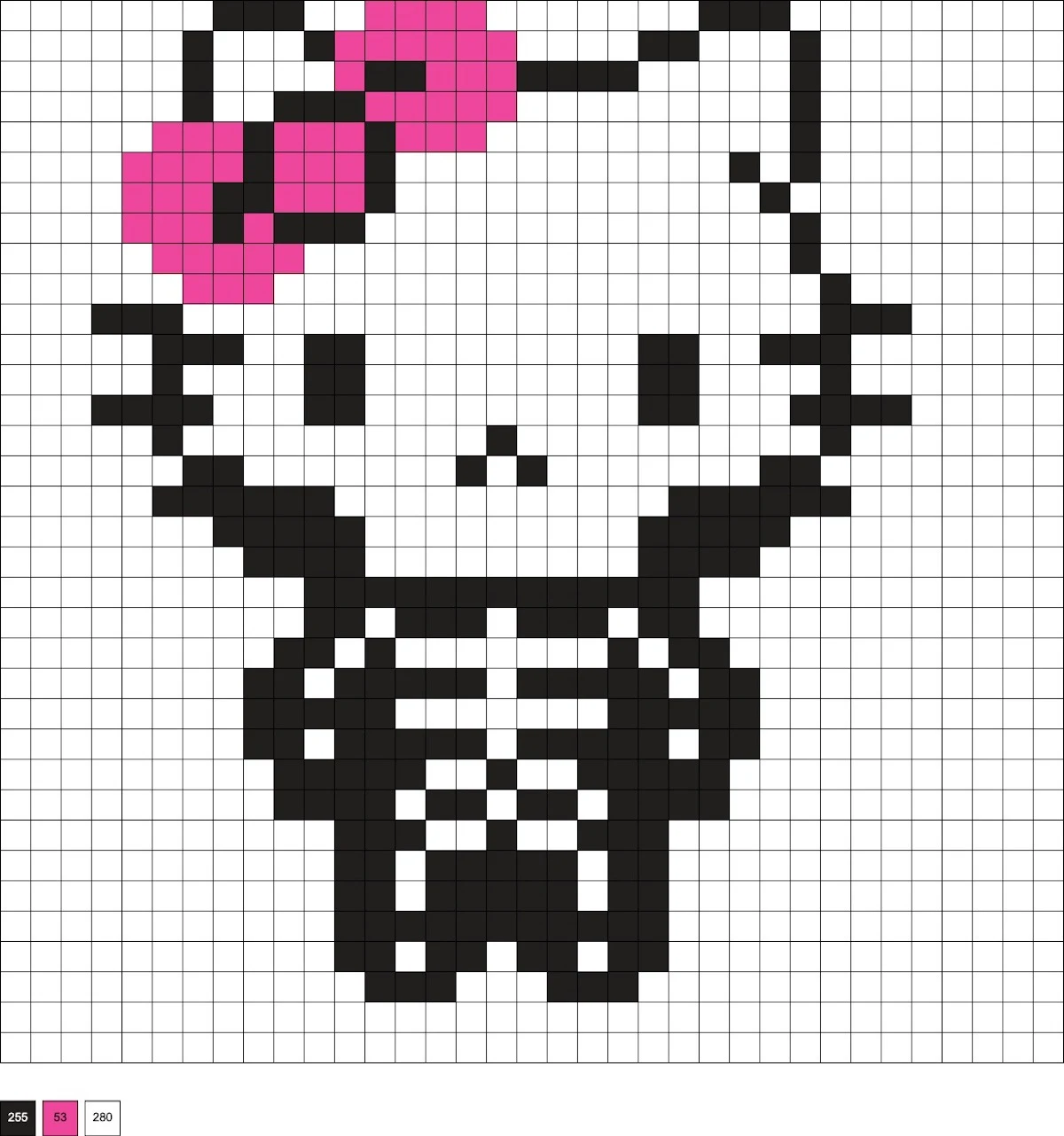 Hello Kitty skeleton fuse bead pattern