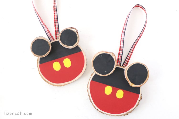 Rustic DIY Mickey Mouse Ornaments