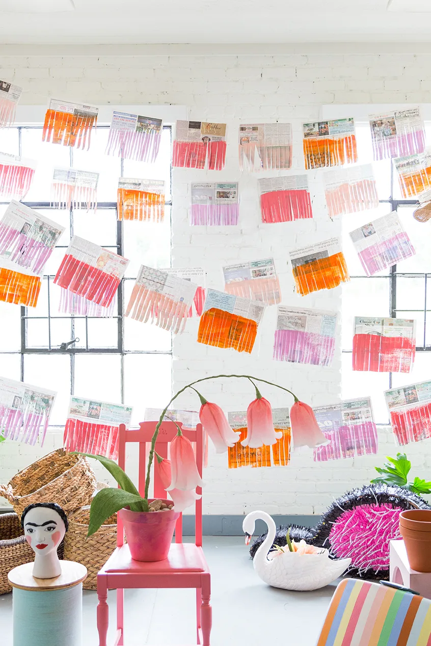 DIY newspaper garland