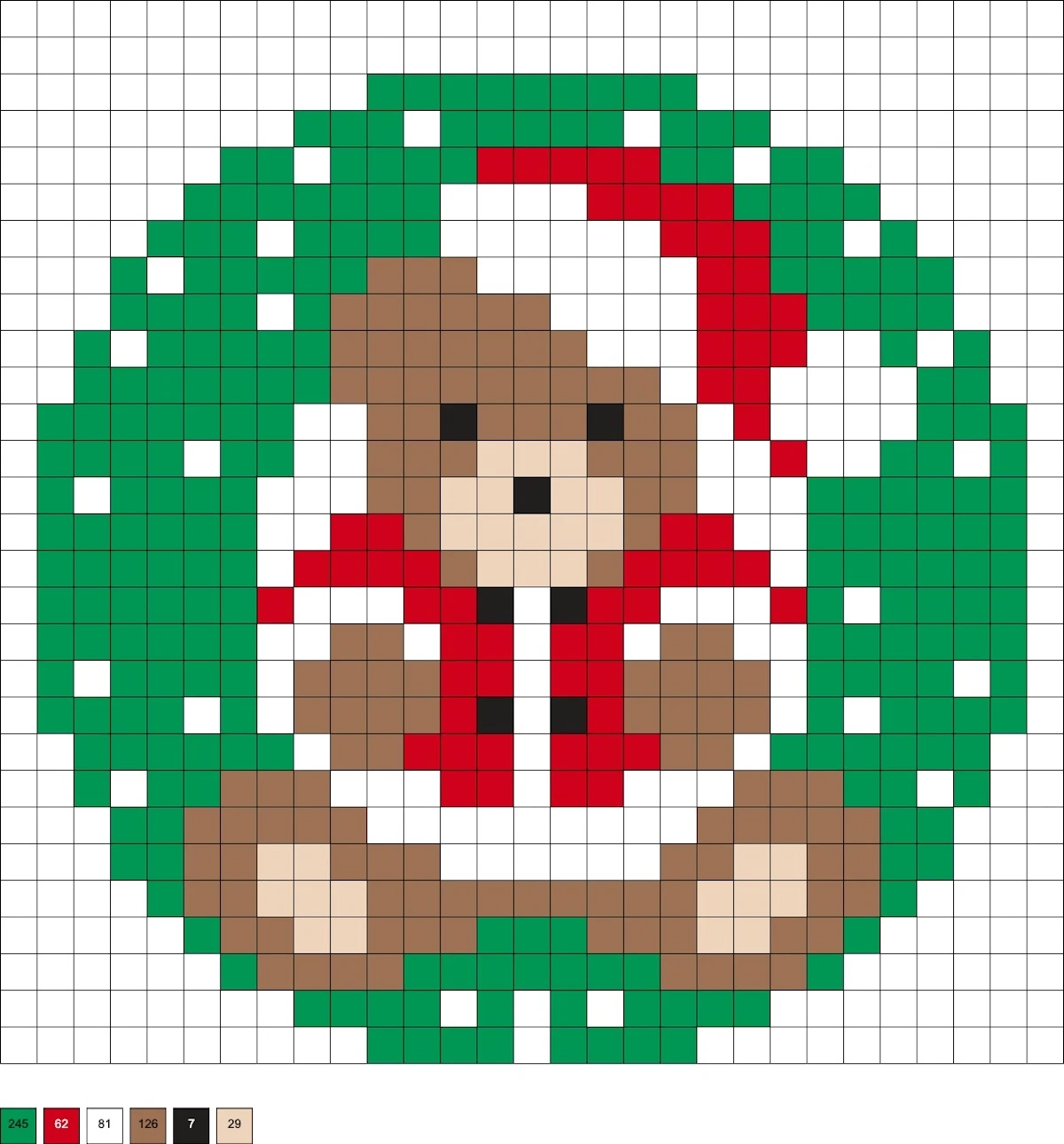 santa bear in a wreath