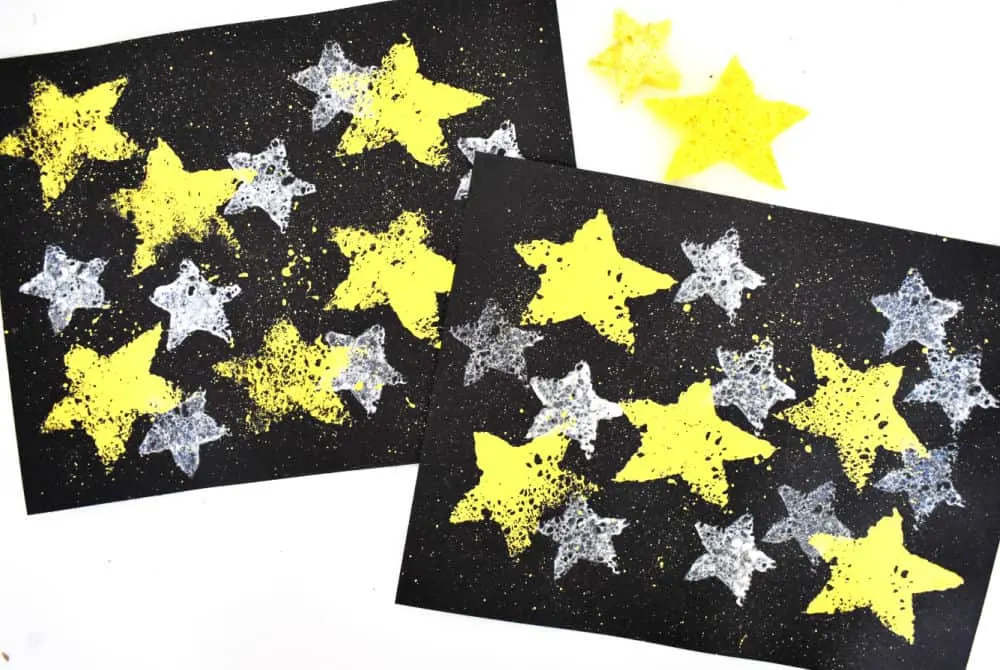 Painted Stars on Paper