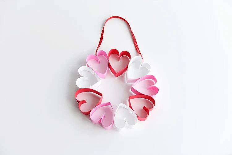 Stapled Paper Heart Wreath