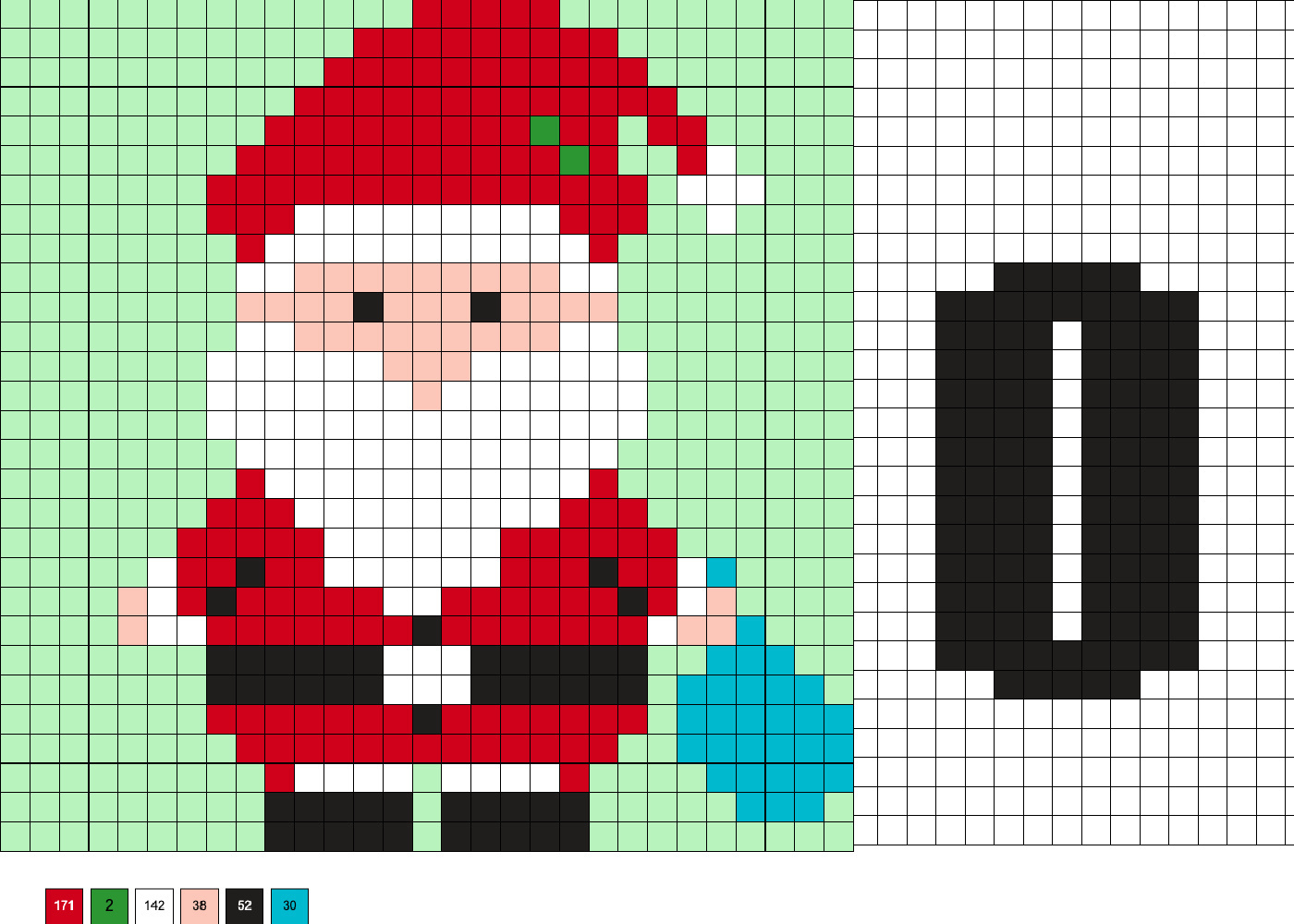 Santa perler beads with stand