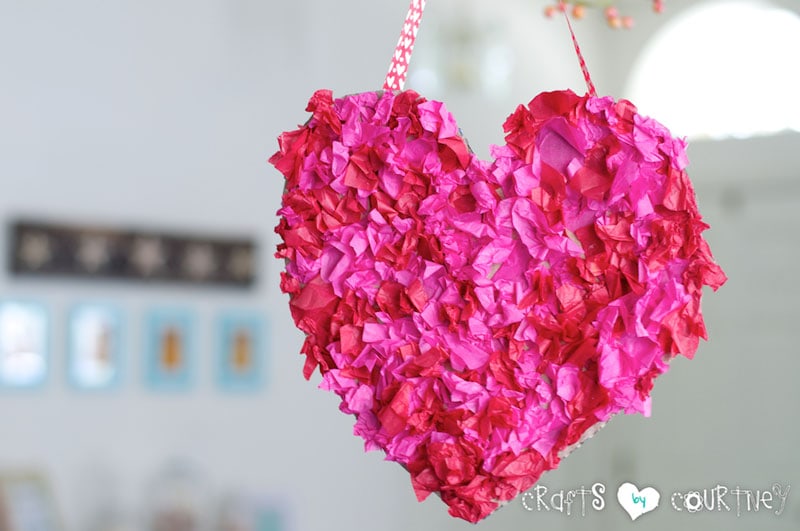 Tissue Paper Heart Wreath