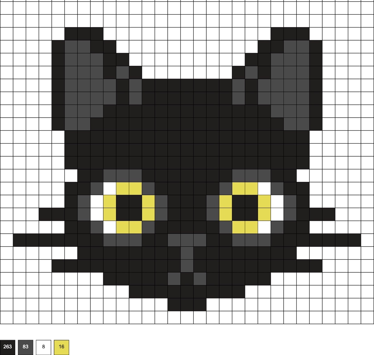 Black Cat Perler Bead Pattern, Bead Sprites