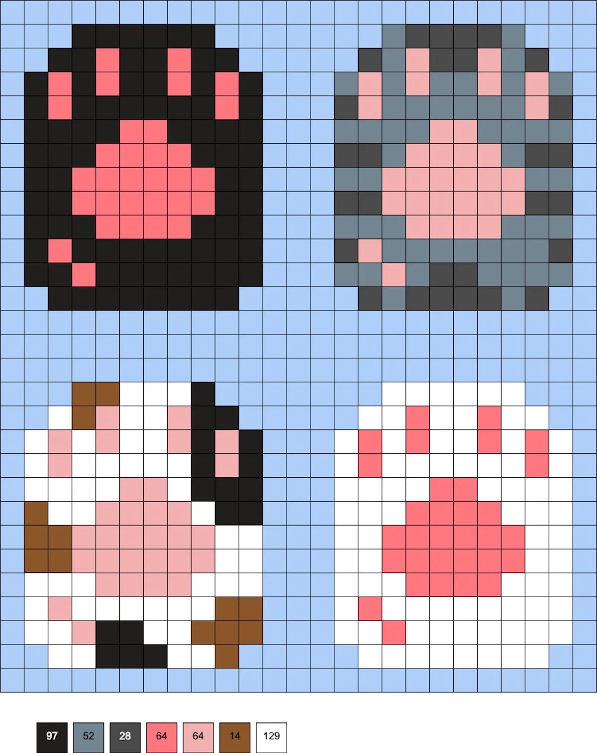 Cat Perler Beads, Easy Perler Bead Cat Patterns, EASY CAT PERLER BEADS -  so cute! 🐱 Instructions >>  By One Little Project