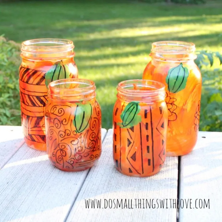 freestyle mason jar pumpkin lanterns