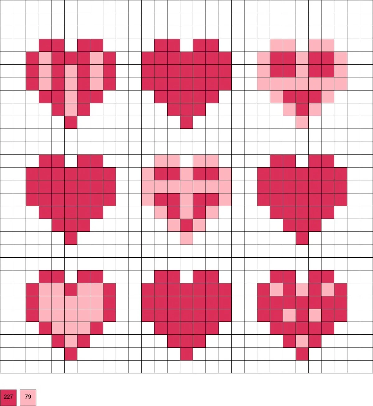 hama bead hearts