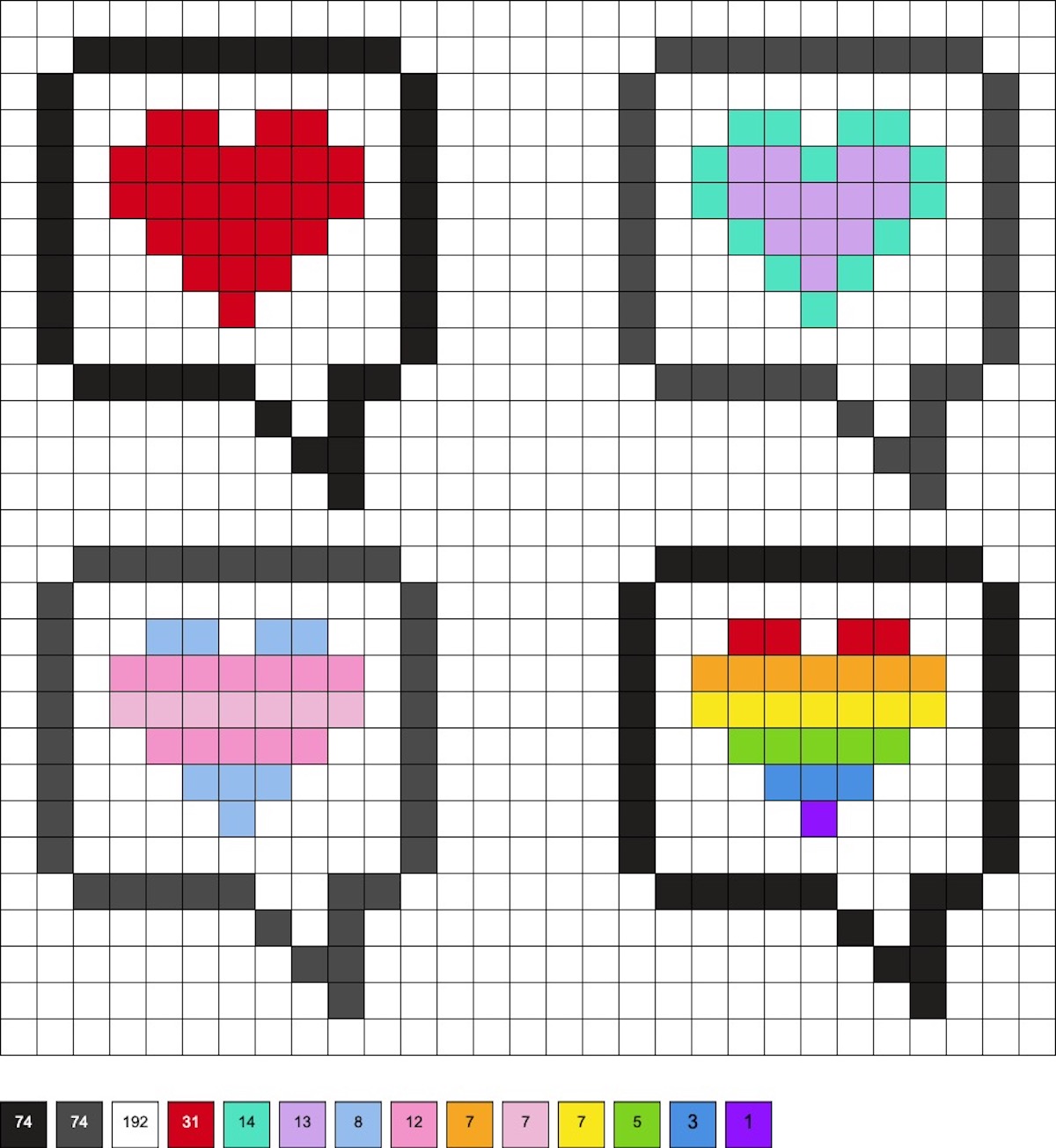 heart in a message bubble perler beads