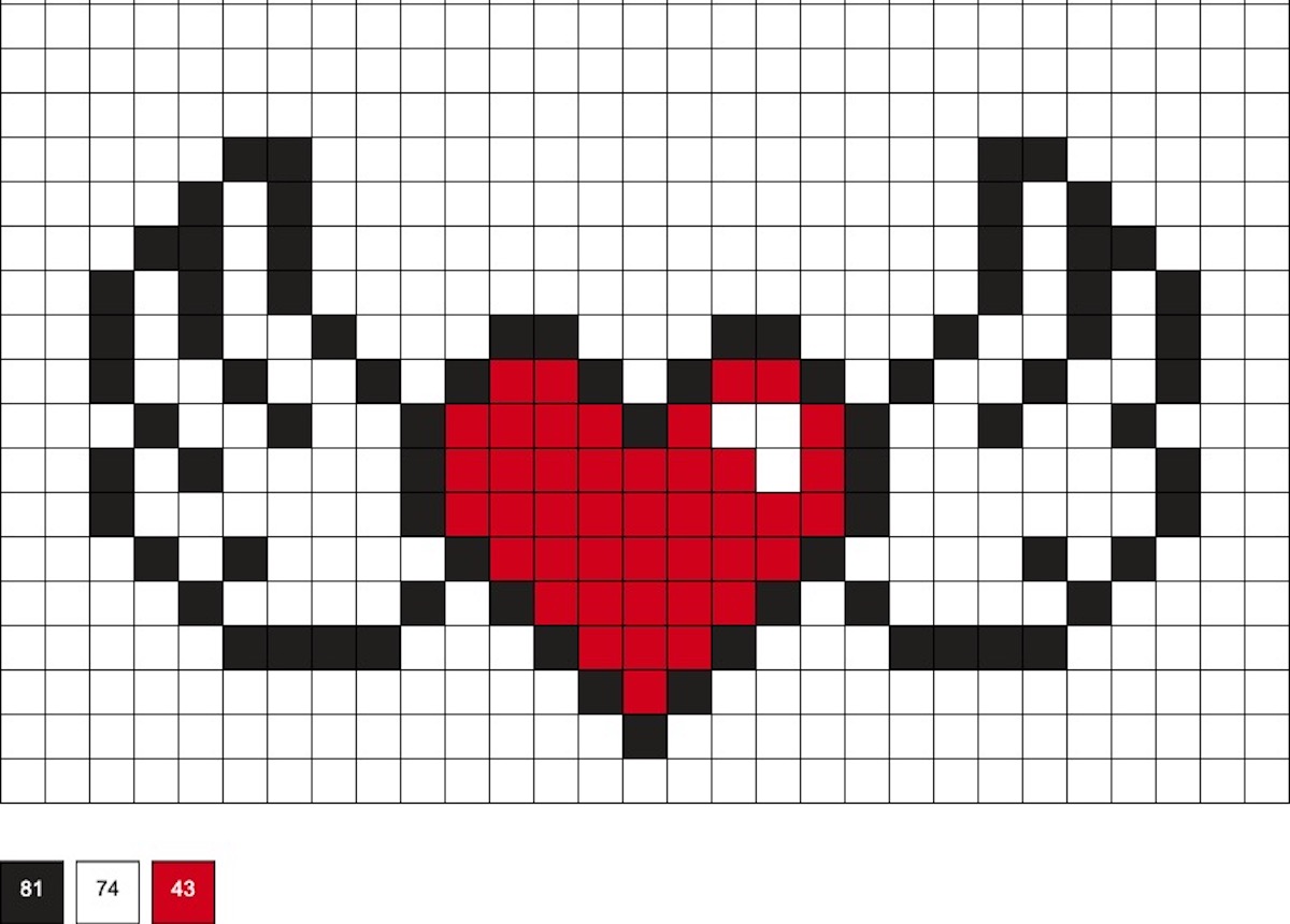 heart with wings perler beads