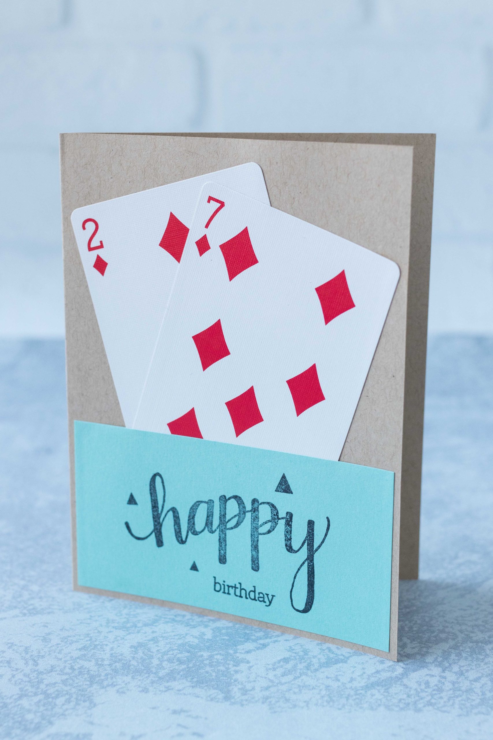 playing card age DIY birthday card