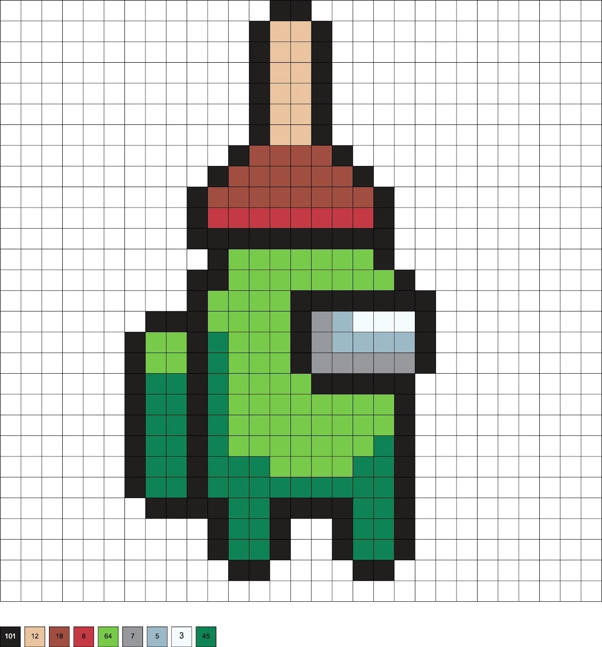plunger Among Us melty bead pattern