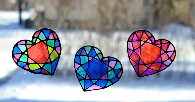 Stained Glass Heart Suncatcher