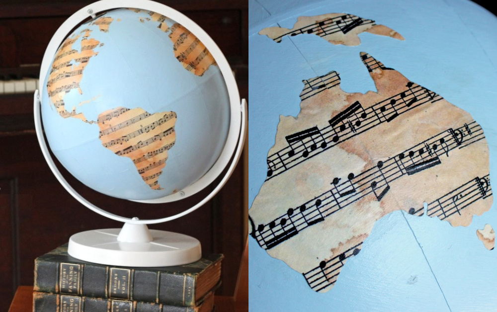 DIY book page globe