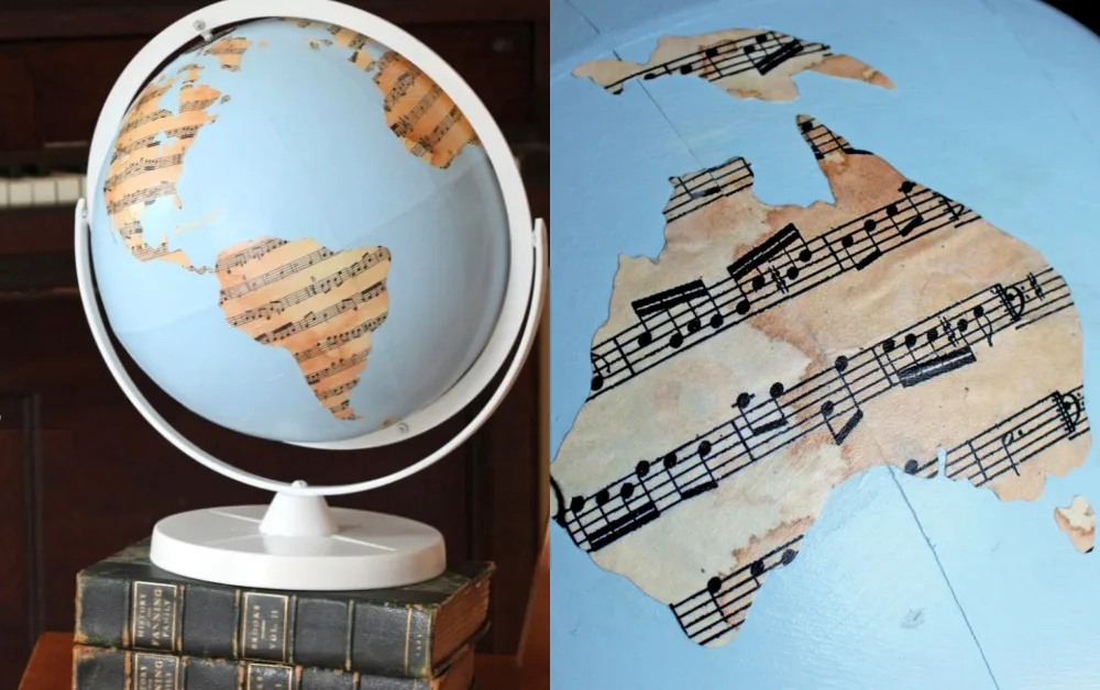 DIY book page globe