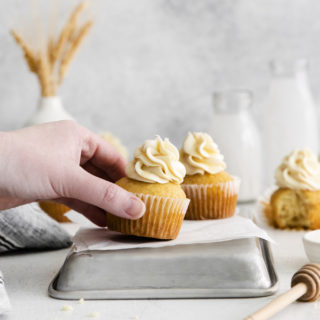 Finished honey cupcake recipe