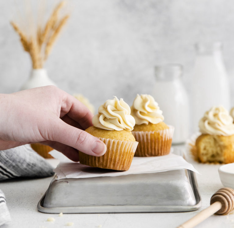 Finished honey cupcake recipe