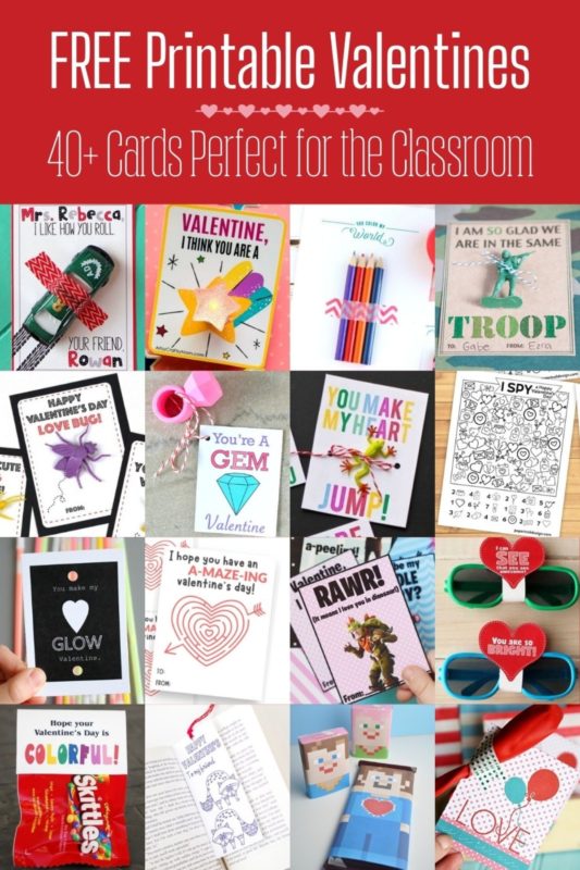 Printable Classroom Valentines That Are Cute and FREE! - DIY Candy