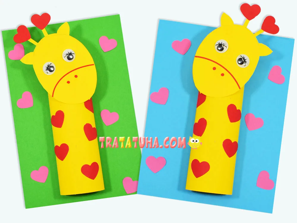 Valentine's Day giraffe craft for kids