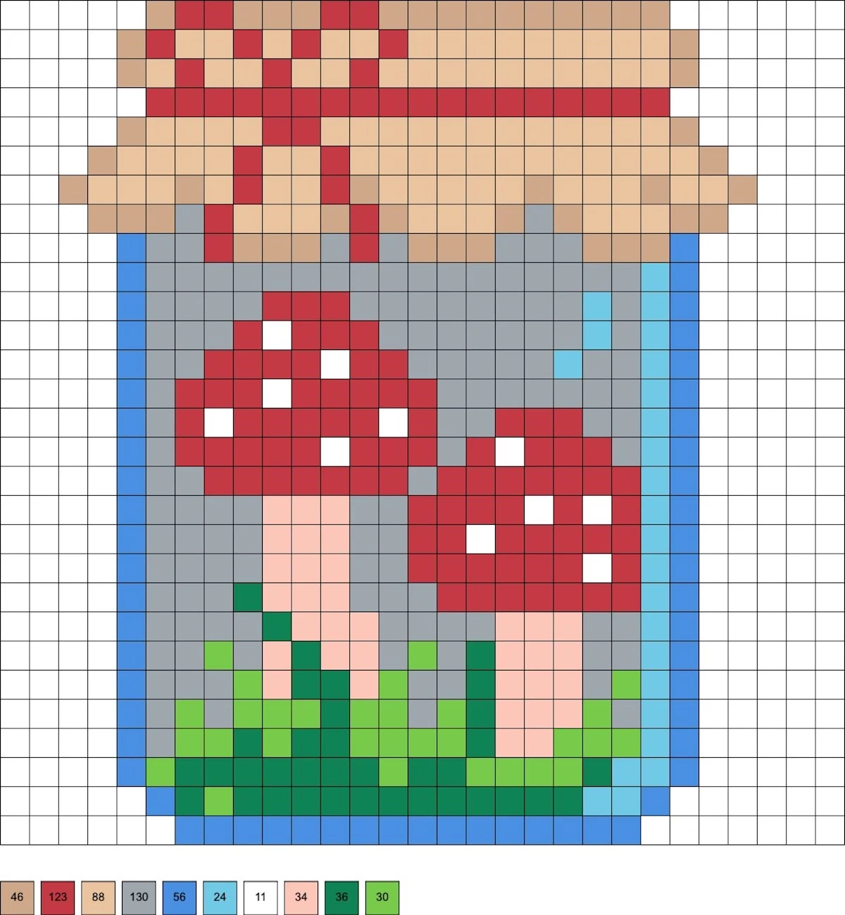 Mushroom mason jar perler beads