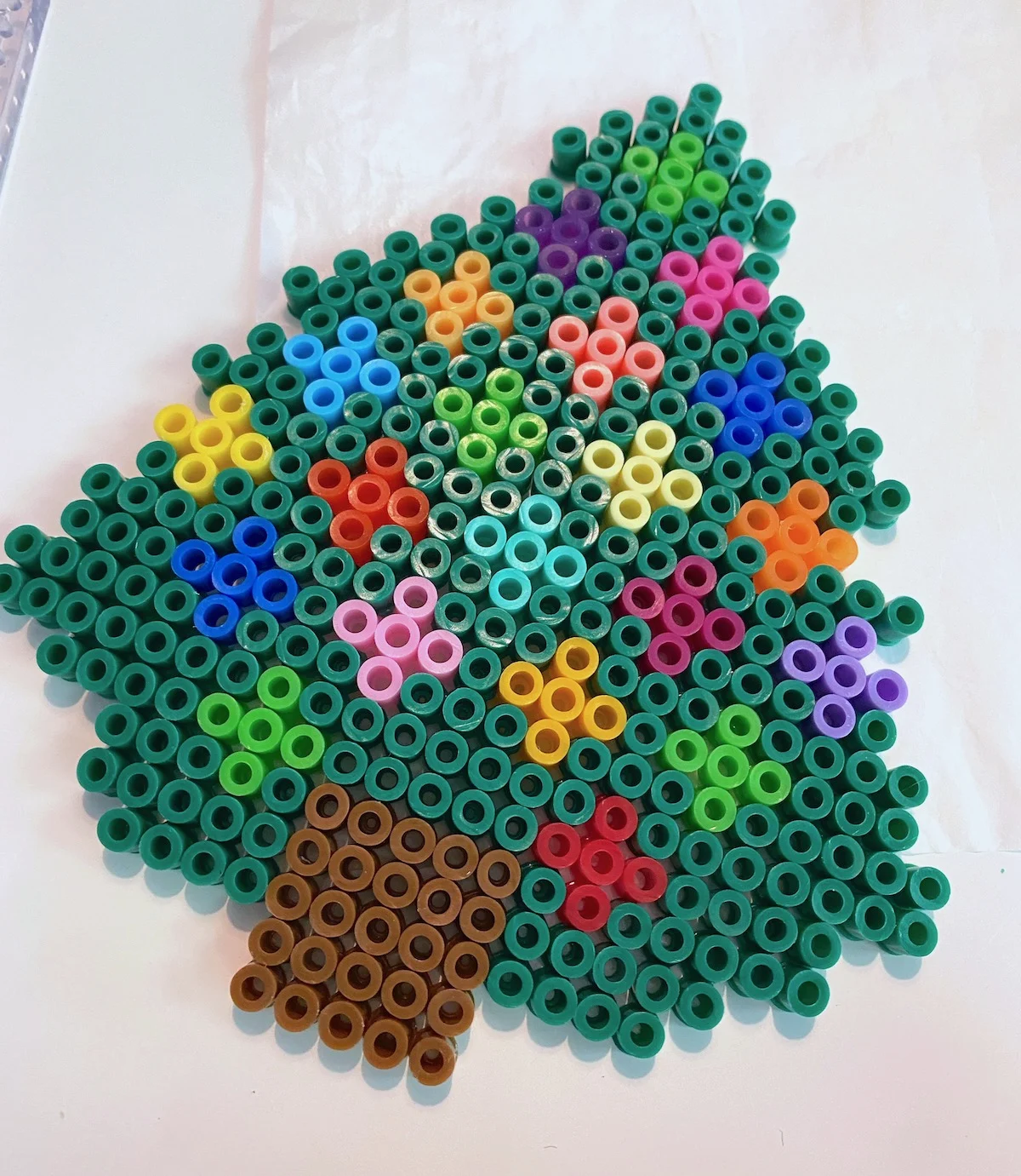 Non melted sign of a perler bead design